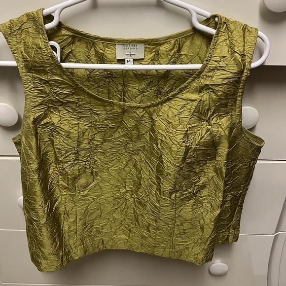 Kathleen Sommers Silk Duponi Hummus colored sleeveless top - Picture 2 of 2